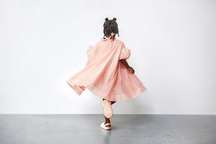 Tent Dress with Puff Sleeves - Pink - Dresses