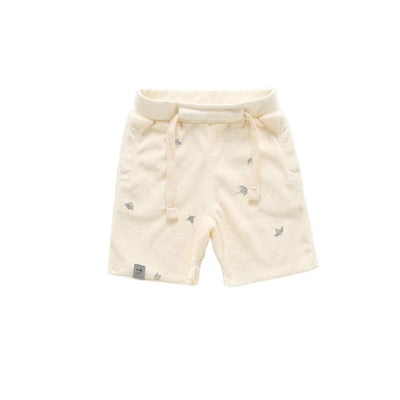 Terry Shorts with Print - Cream - Shorts
