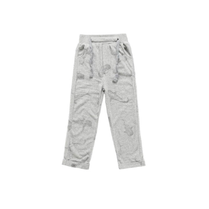 Terry Trousers - Heather Grey with Print - Trouser