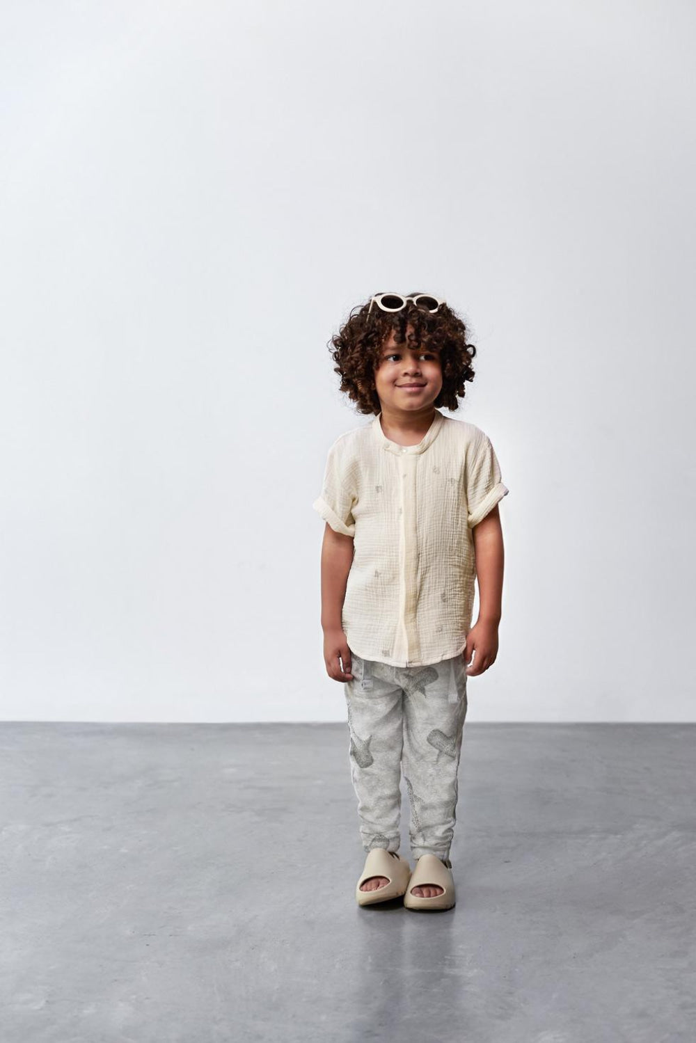 Terry Trousers - Heather Grey with Print - Trouser