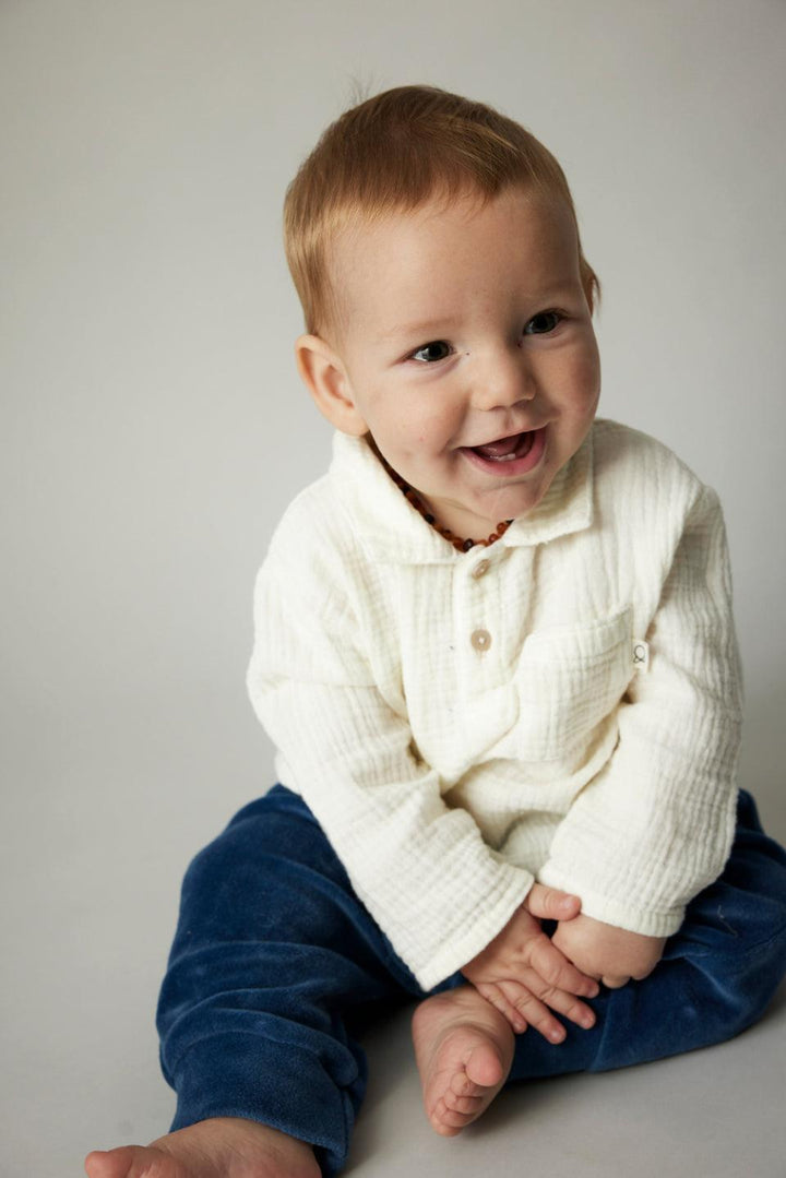 Textured Baby Shirt - Ivory - Shirt