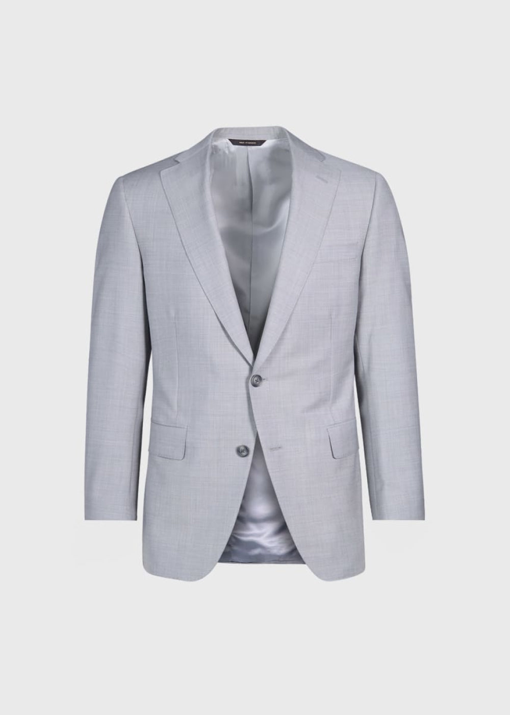 Textured Solid Wool Suit - Light Grey - Suit
