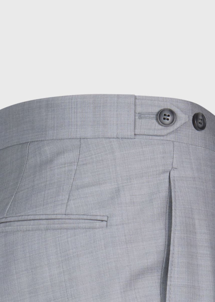 Textured Solid Wool Suit - Light Grey - Suit