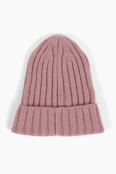 Ribbed Baby Alpaca Beanie - Cameo Pink