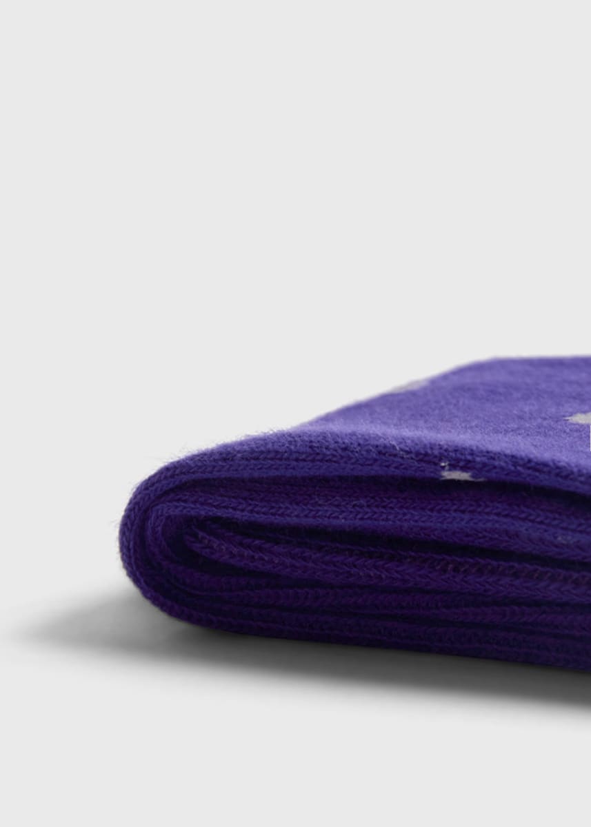 Cotton Blend Dotted Sock - Purple