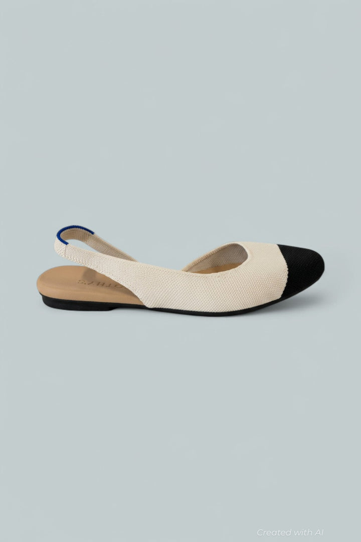 The Almond Slingback Flats - Conch Captoe - 6.5 - Slingback