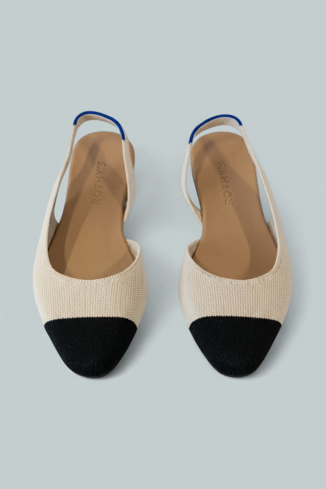 The Almond Slingback Flats - Conch Captoe - 6.5 - Slingback