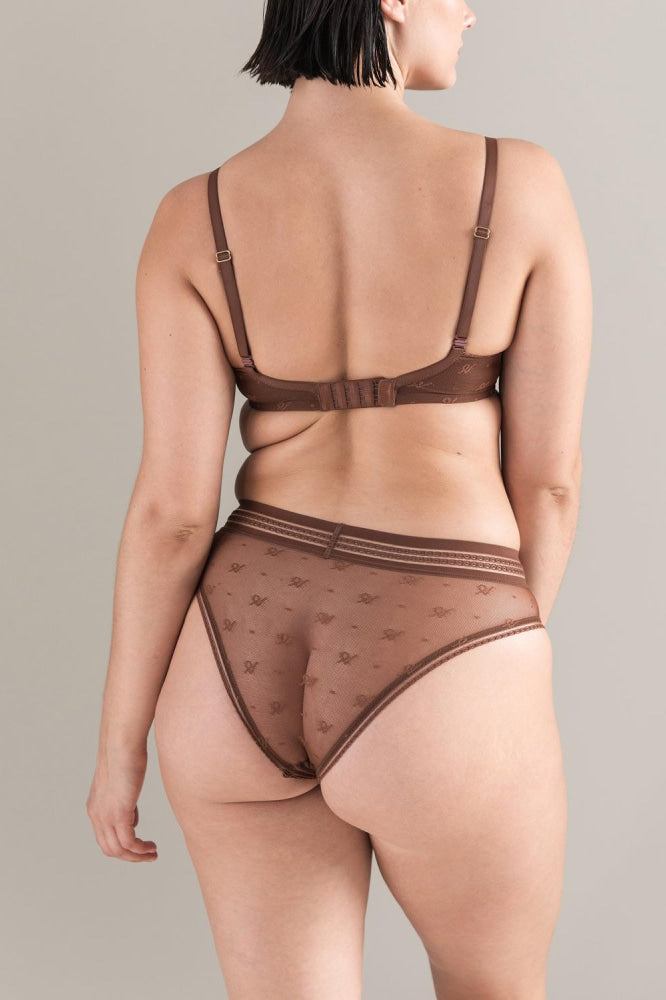 The Brazilian Brief Logo Mesh - Espresso - L - Underwear