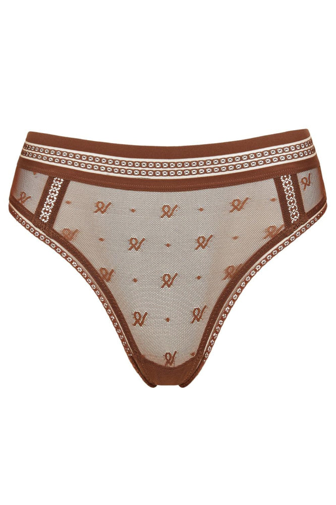 The Brazilian Brief Logo Mesh - Espresso - L - Underwear