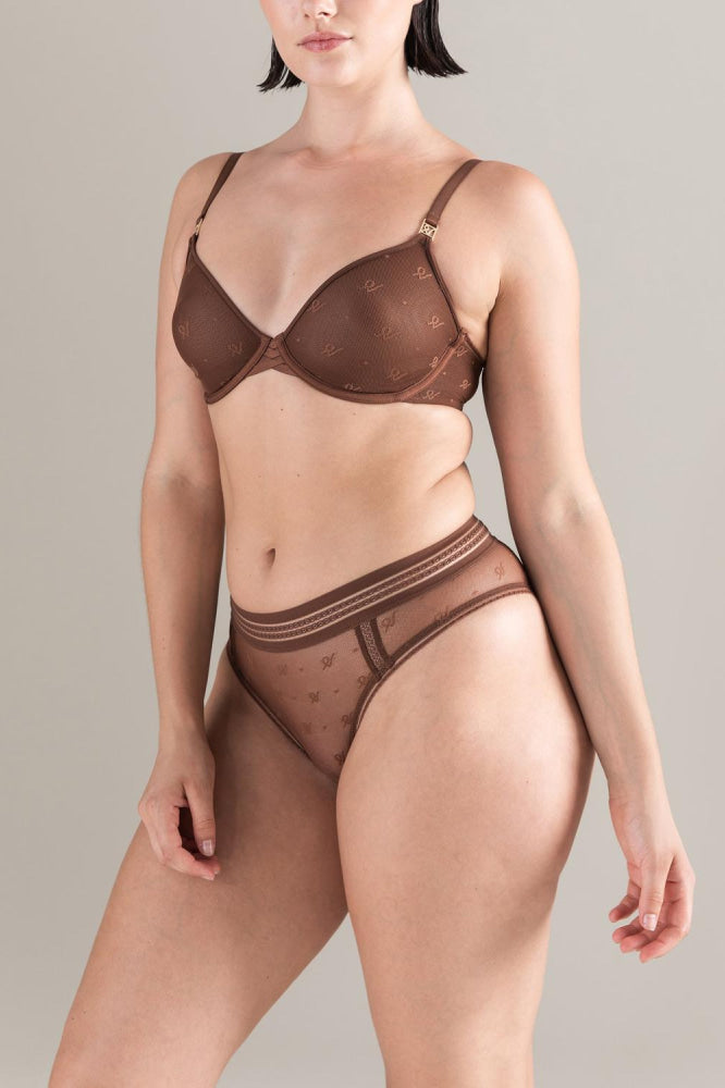 The Brazilian Brief Logo Mesh - Espresso - L - Underwear