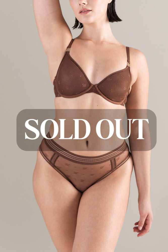The Brazilian Brief Logo Mesh - Espresso - L - Underwear