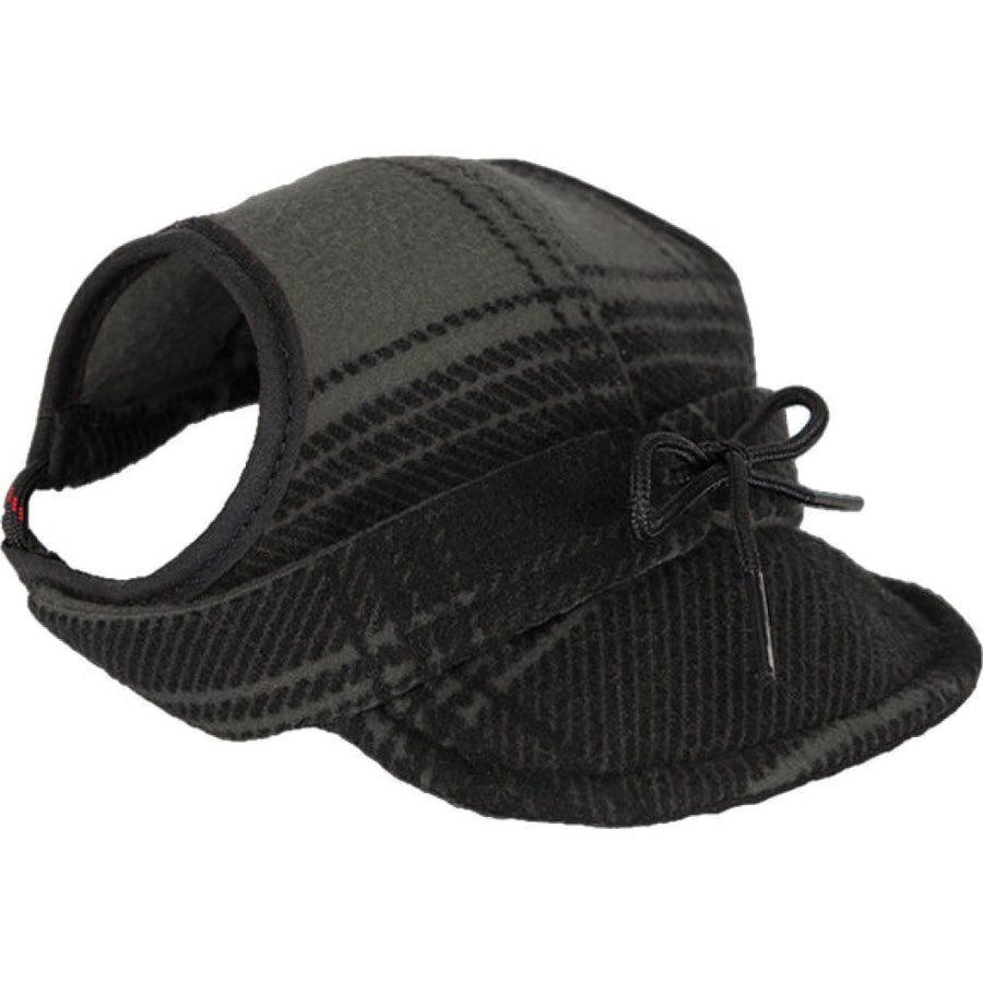 The Critter Kromer Cap for Dogs – Gray/Black Plaid - Gray/black Plaid - FINAL SALE - Cap