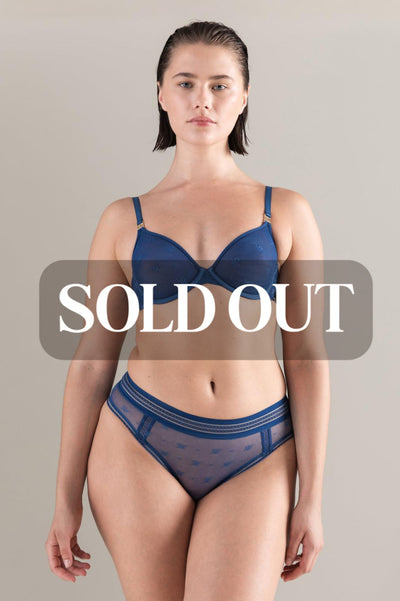 The Demi Bra In Logo Mesh - French Navy - Bra