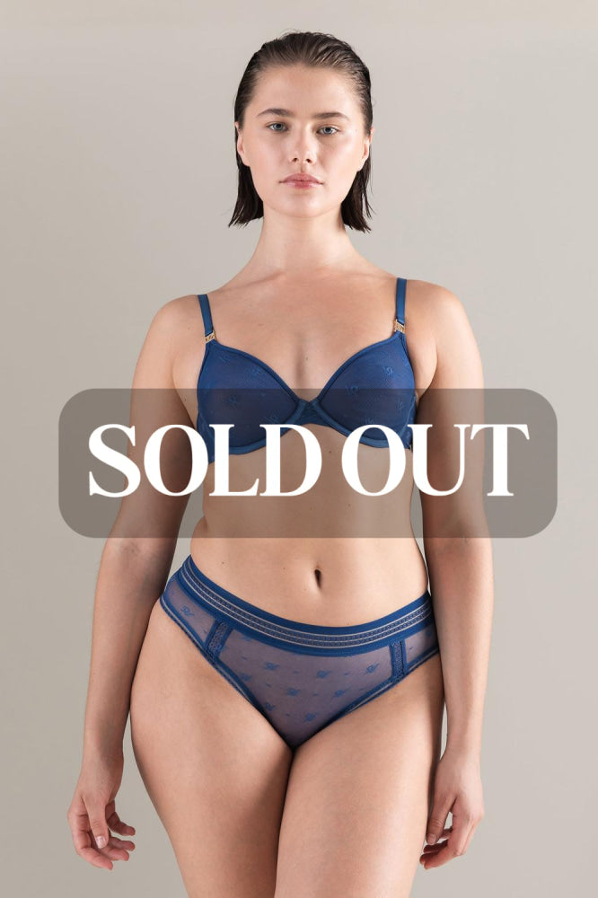 The Demi Bra In Logo Mesh - French Navy - Bra