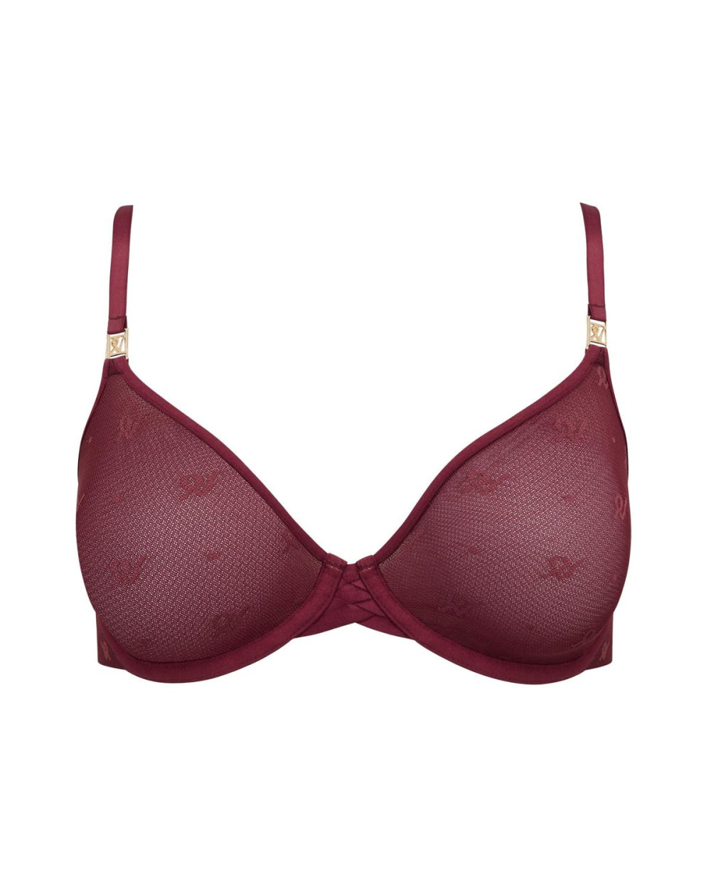 The Demi Bra in Logo Mesh - Merlot - 32D - Bra