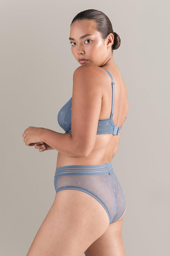 The Demi Bra in Logo Mesh - Mist - Bra