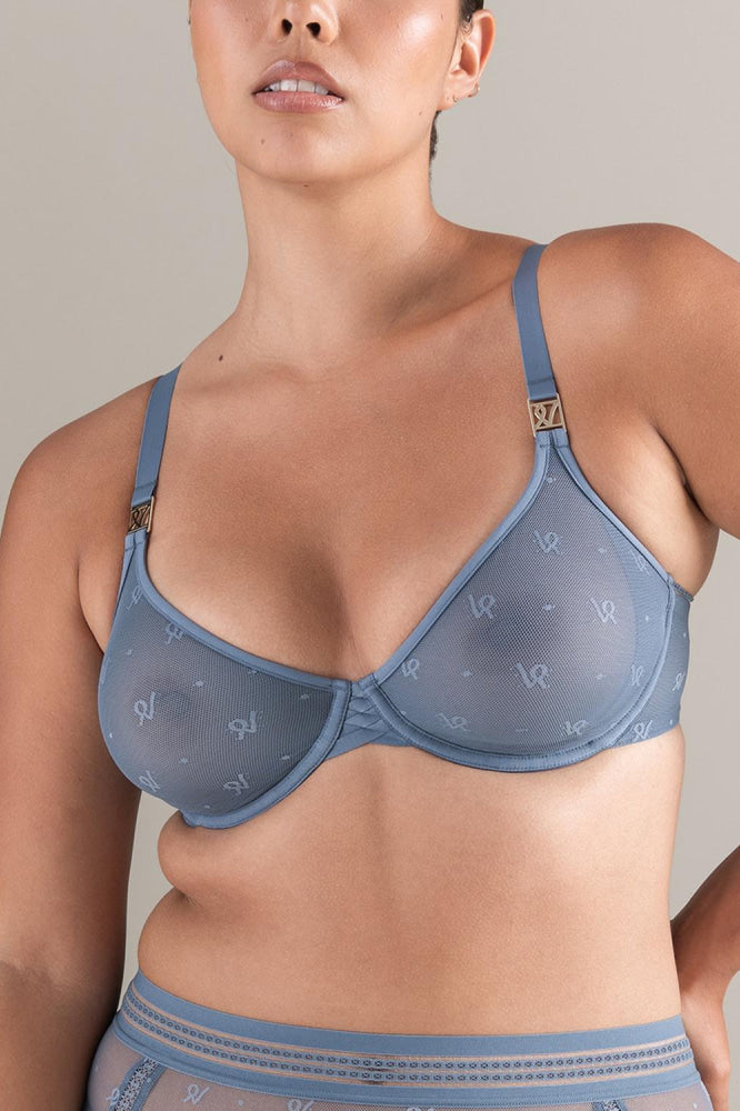 The Demi Bra in Logo Mesh - Mist - Bra