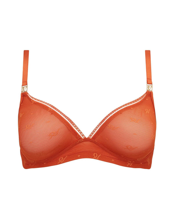 The Easy Does It Bralette Logo Mesh - Burnt Orange - 32D - Bra