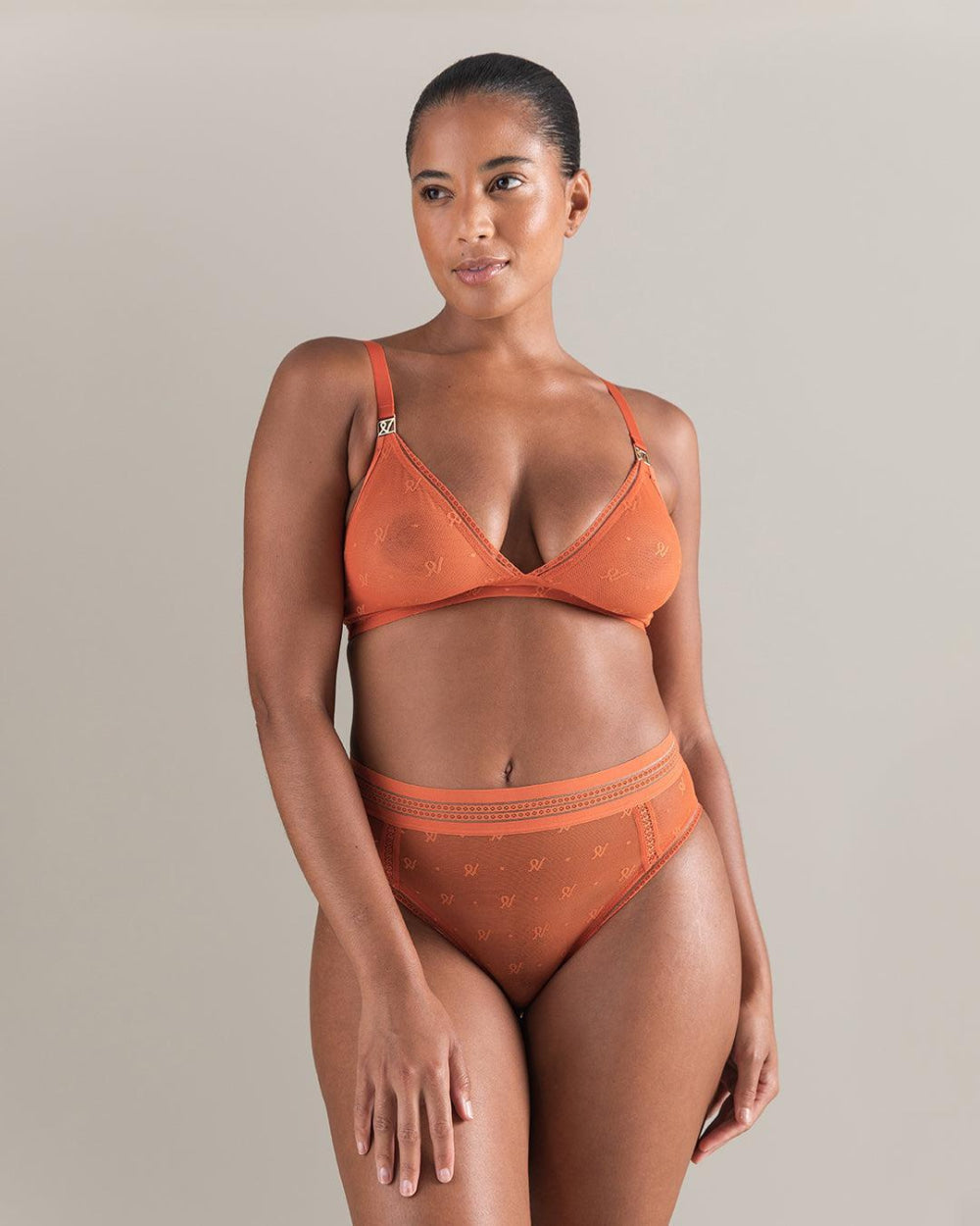 The Easy Does It Bralette Logo Mesh - Burnt Orange - 32D - Bra