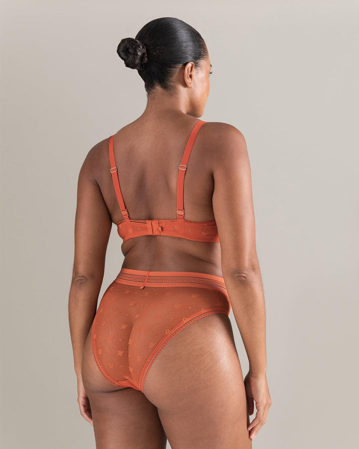 The Easy Does It Bralette Logo Mesh - Burnt Orange - 32D - Bra