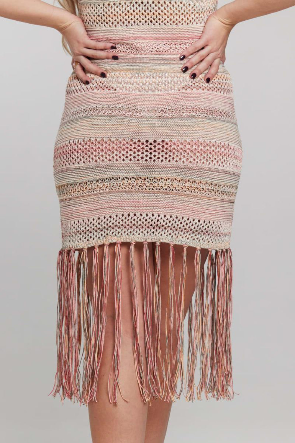 The Fringe Knit Tank Dress - Sand Dune - Dresses