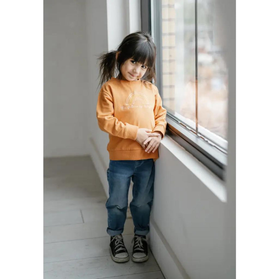 The Future is Bright Embroidered Kids Pullover - Crewneck Sweatshirt