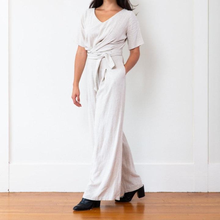 The Isabel Jumpsuit (Long) - Natural - Small - Jumpsuit