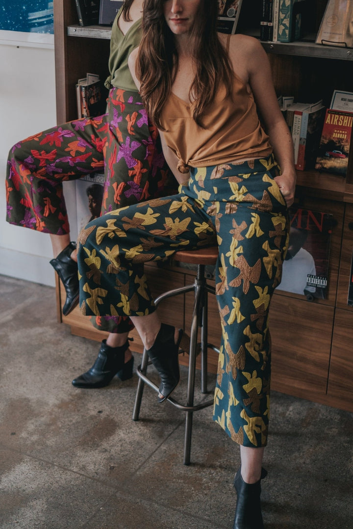 The Julia Pant - Blue/gold - Pants