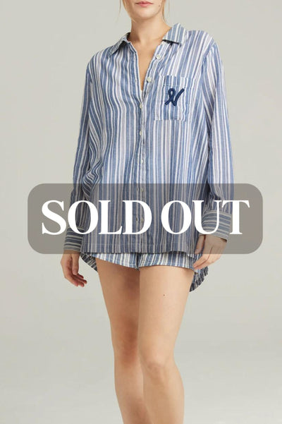 The Midi Shirt - French Navy Stripe - Shirt