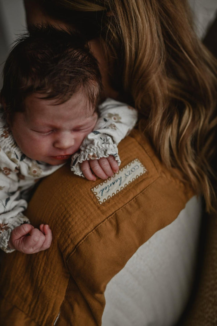 The Mini Cozy Lovey – Organic Baby Security Blanket Set - Gold - 15’’x15’’ - Blanket