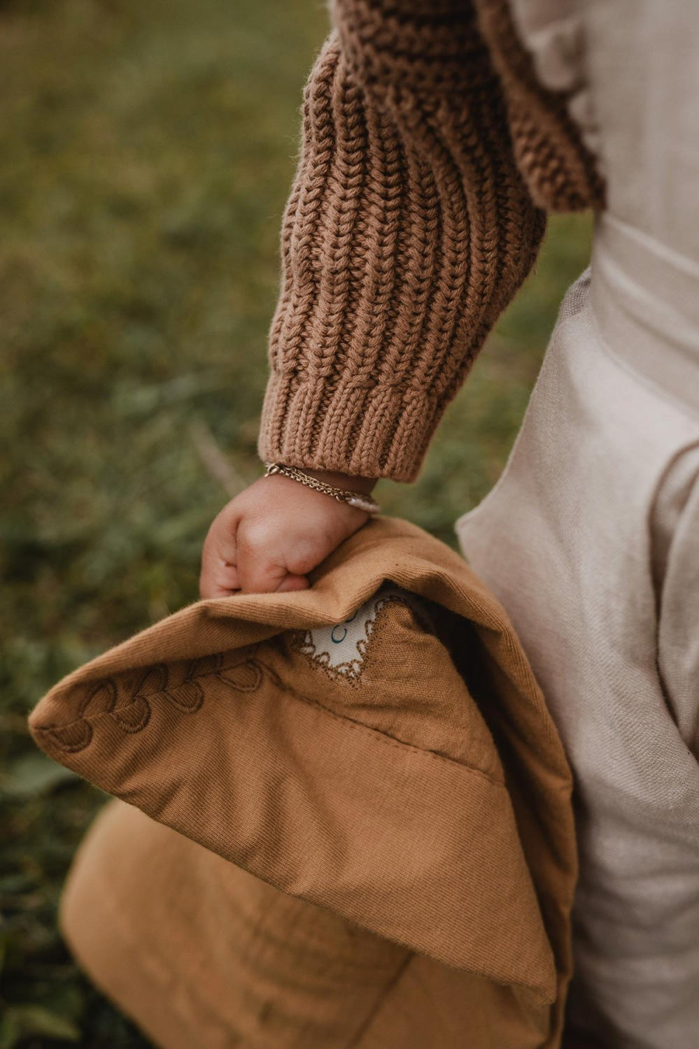 The Mini Cozy Lovey – Organic Baby Security Blanket Set - Gold - 15’’x15’’ - Blanket