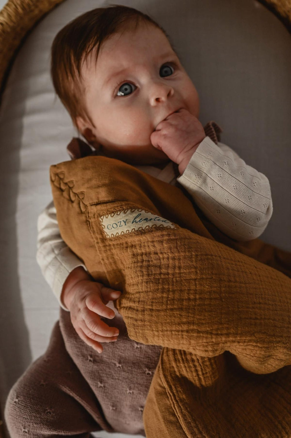 The Mini Cozy Lovey – Organic Baby Security Blanket Set - Gold - 15’’x15’’ - Blanket