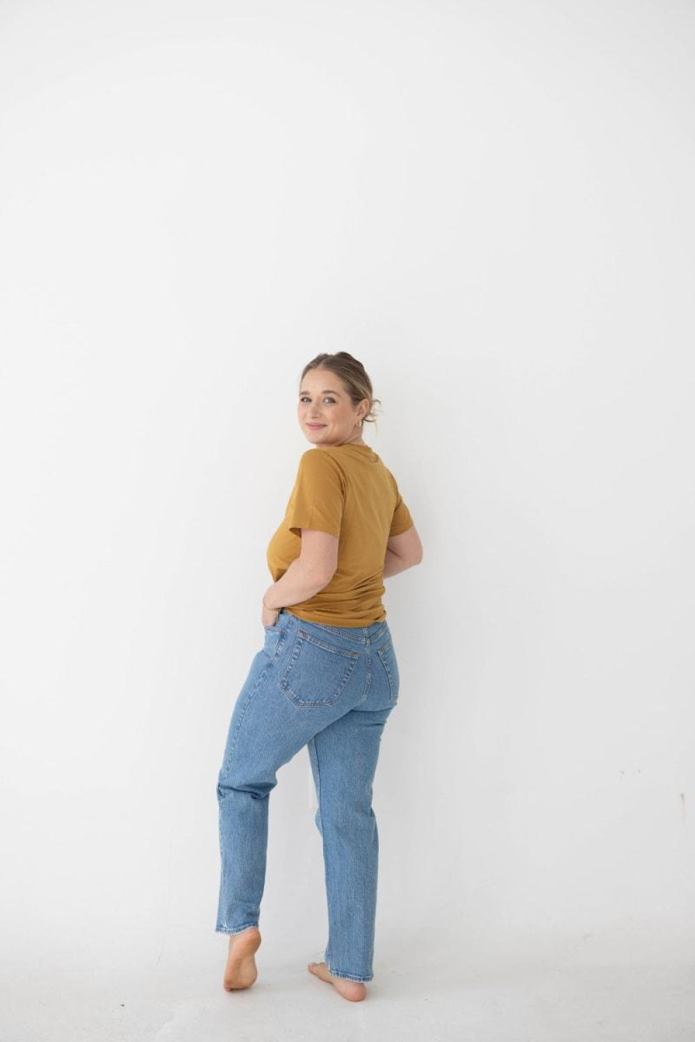 The Mom Crop in Almond - T-shirt