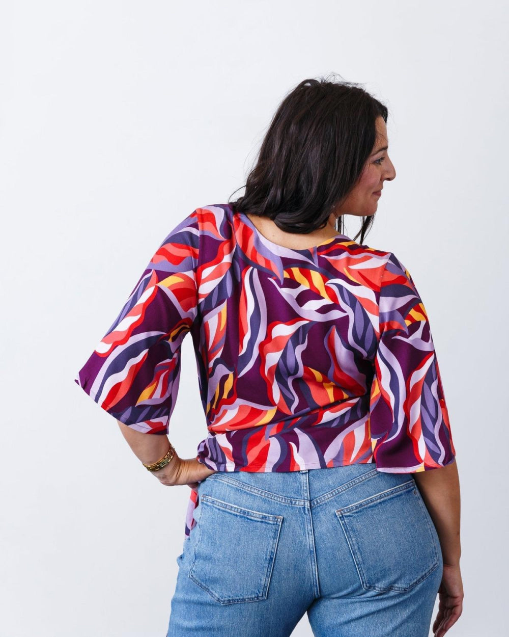 The Printed Olivia Top - Jewel-motif - Blouse