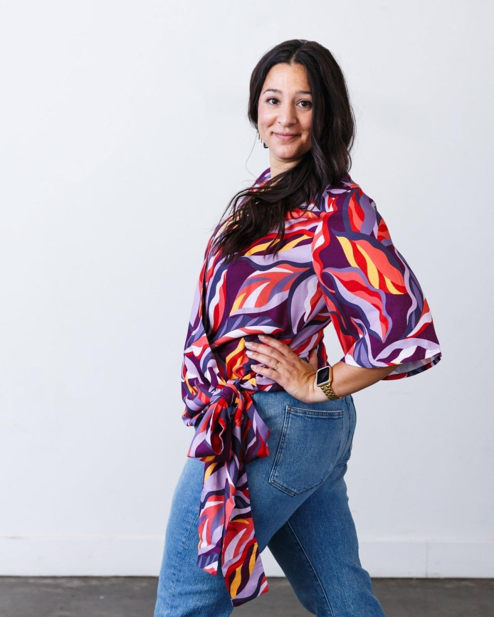 The Printed Olivia Top - Jewel-motif - Blouse
