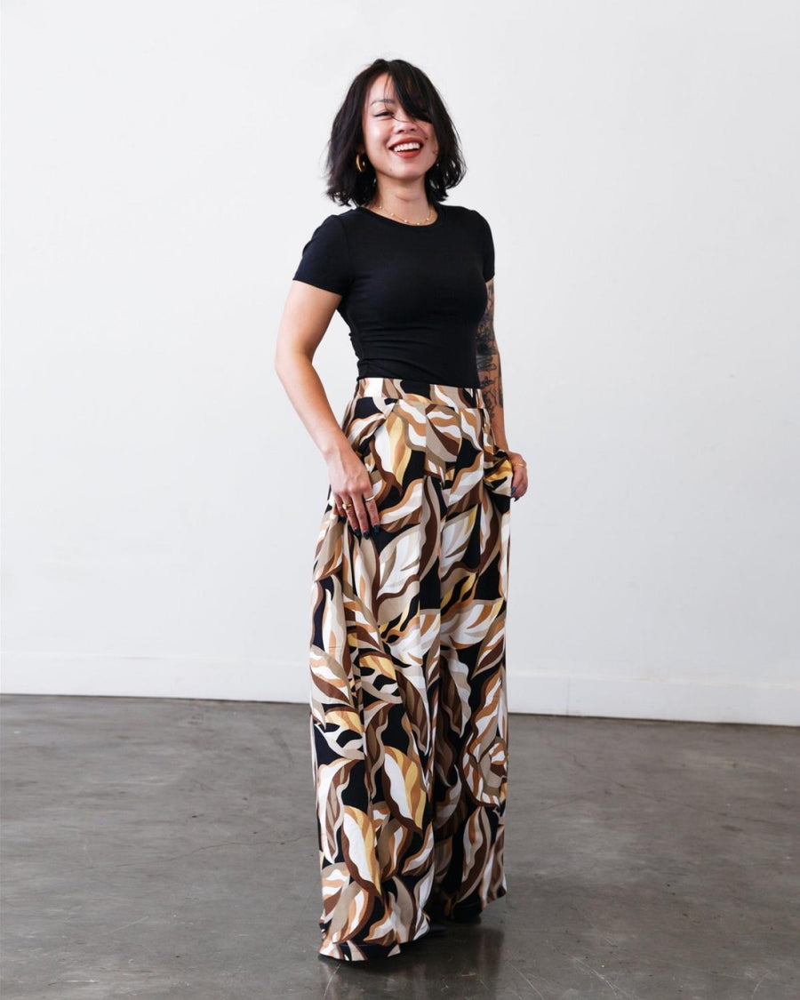 The Printed Sarah Pant - Mocha-print - Pants