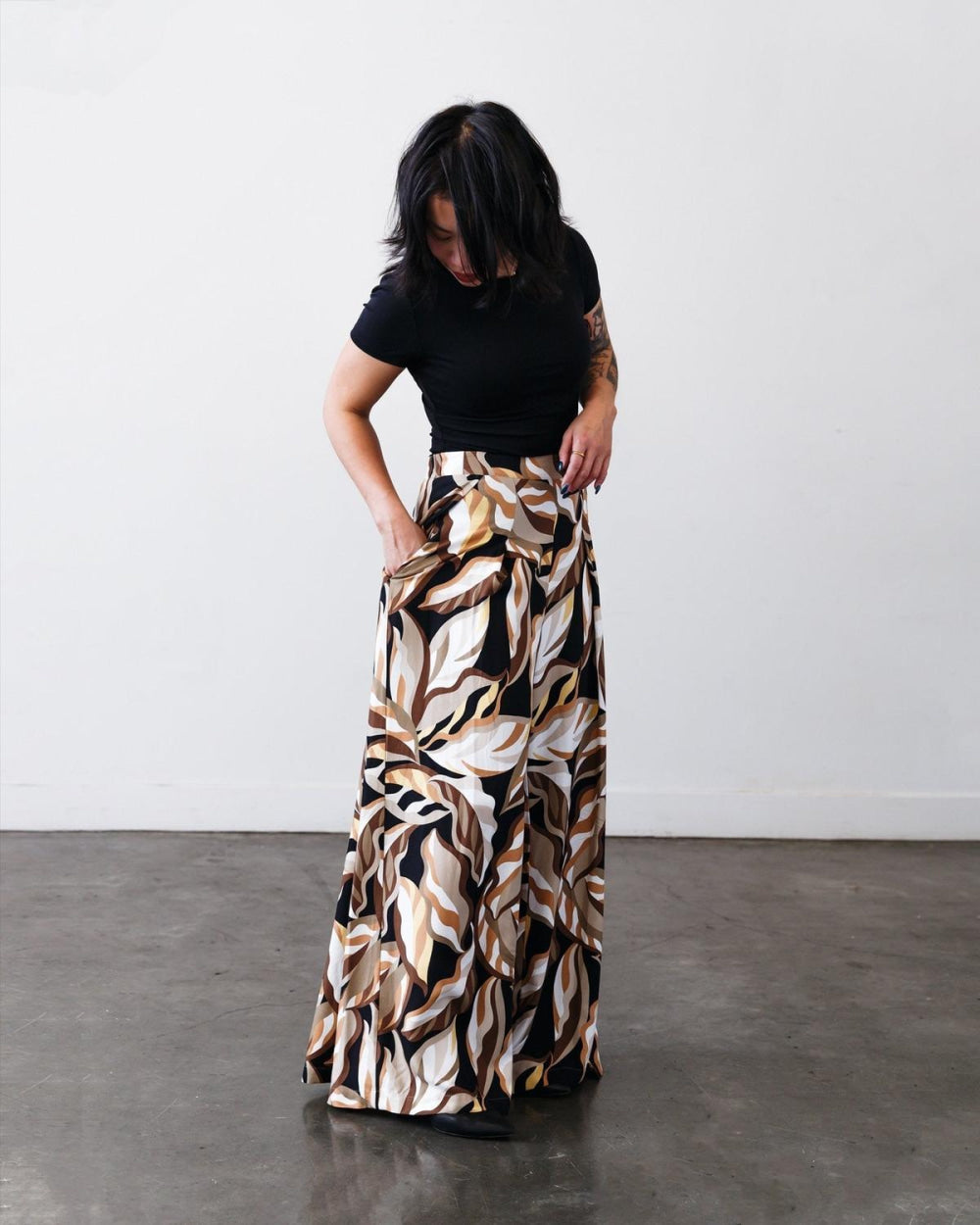 The Printed Sarah Pant - Mocha-print - Pants