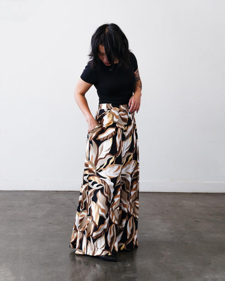 The Printed Sarah Pant - Mocha-print - Pants
