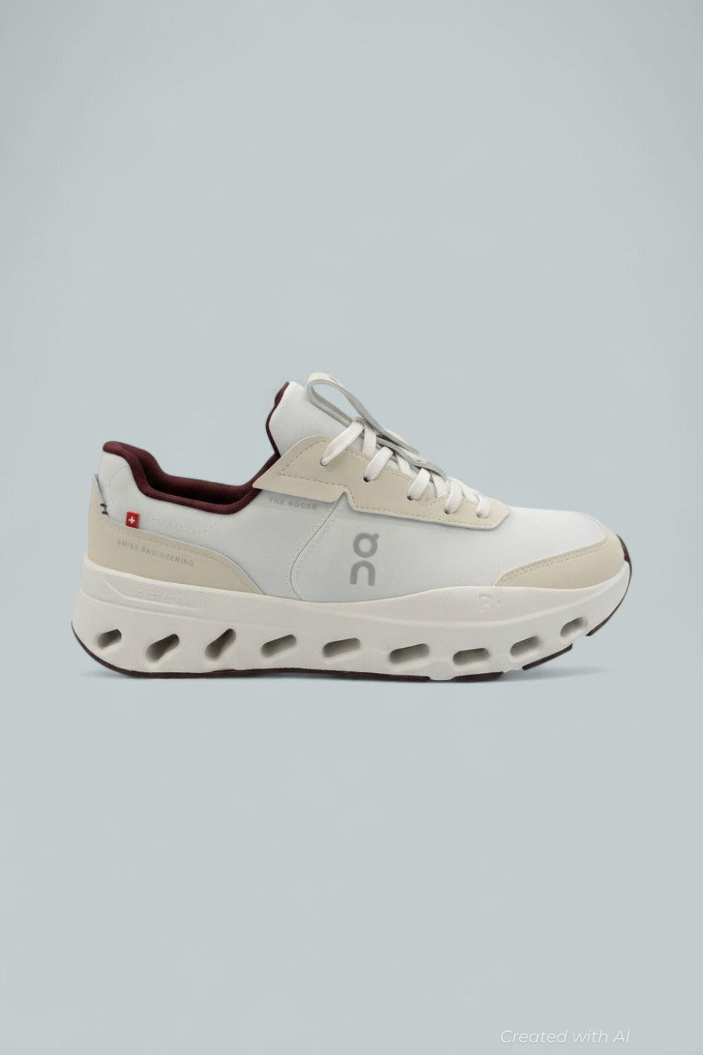 The Roger Wildcard Running Sneakers - Ivory Maroon - US 9.5M - Sneaker