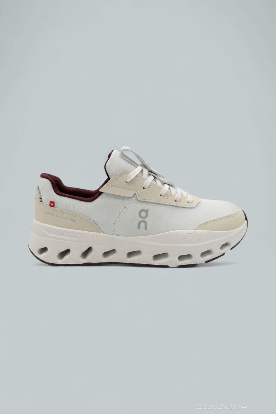 The Roger Wildcard Running Sneakers - Ivory Maroon - US 9.5M - Sneaker