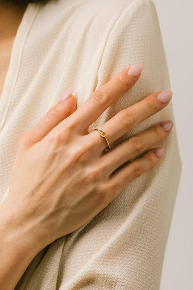 Luma Gemstone Ring - Lemon Quartz + White Topaz - Ring