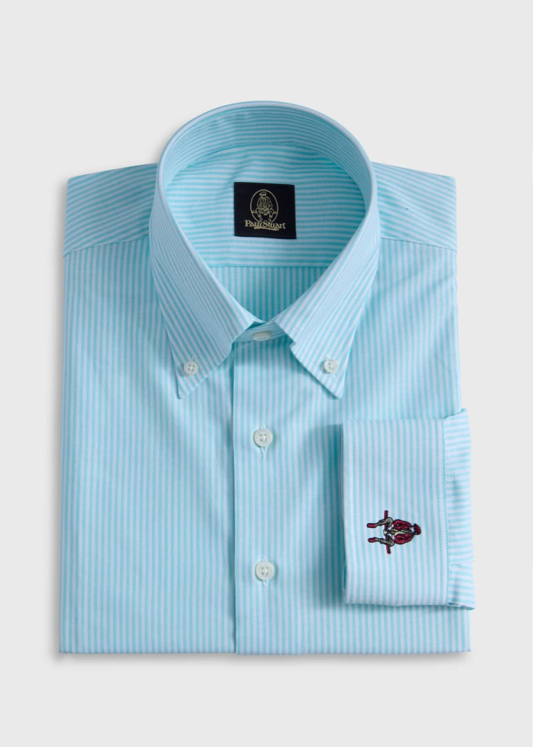 Stripe Oxford Logo Sport Shirt - Mint - Collared Shirt