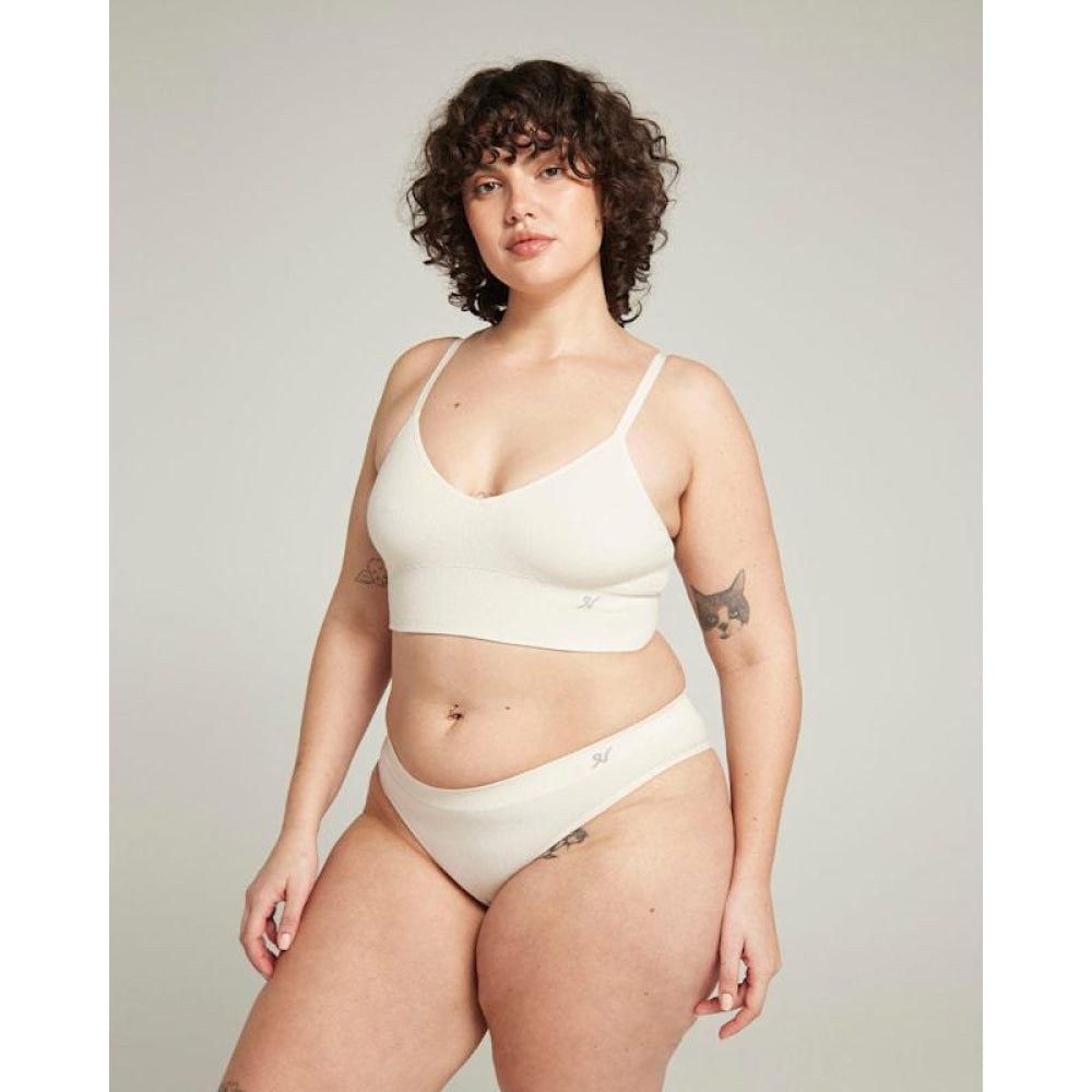 The TENCEL™ Seamless Bralette - White Sand - L - Bra