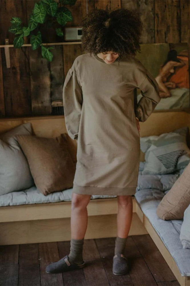 The Women’s Oversized Sweater Dress - Walnut - Dresses