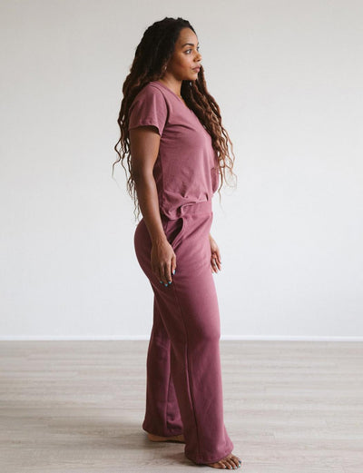 The Women’s Wide Leg Pant - Dark Clay - Sweatpant