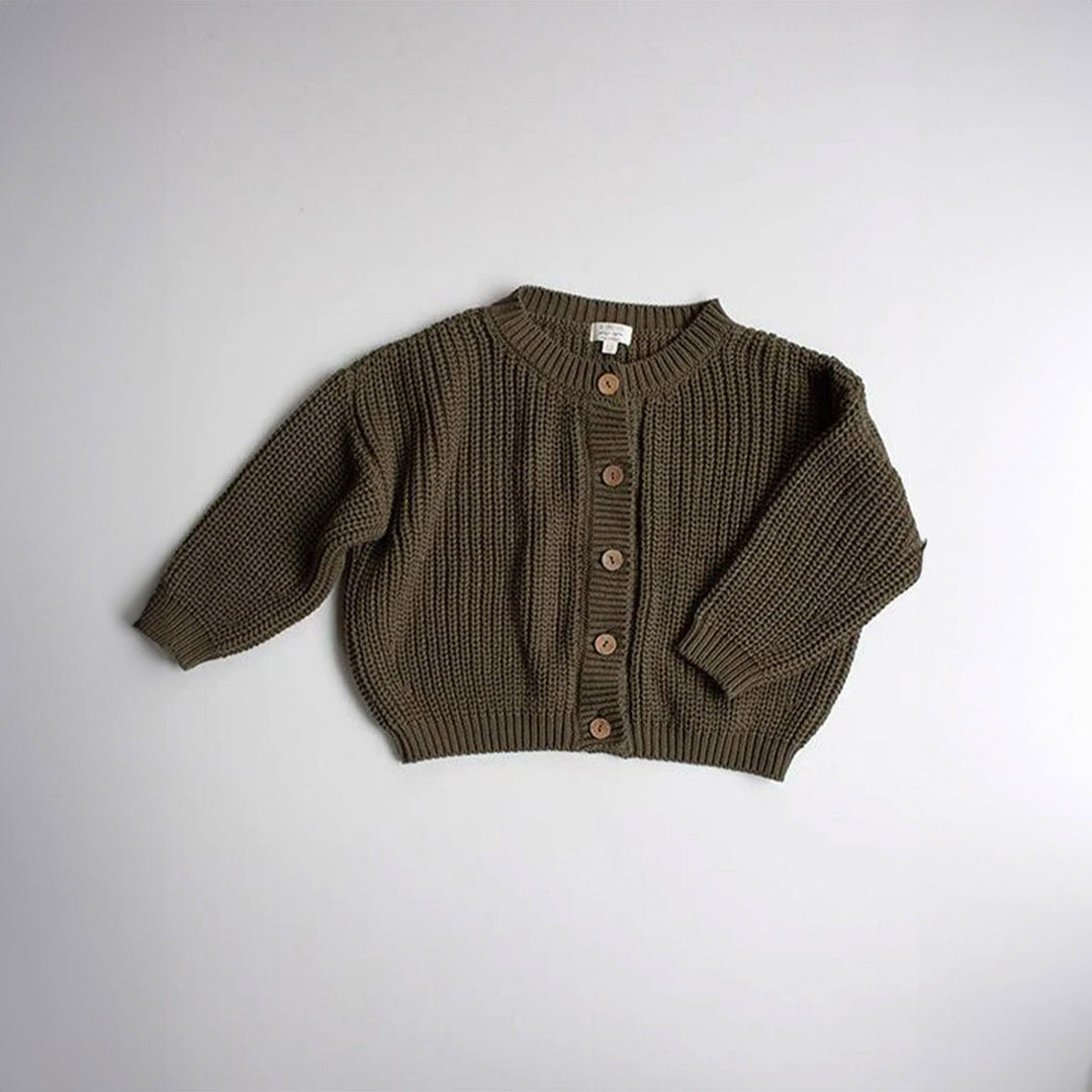 The Chunky Cardigan - Olive