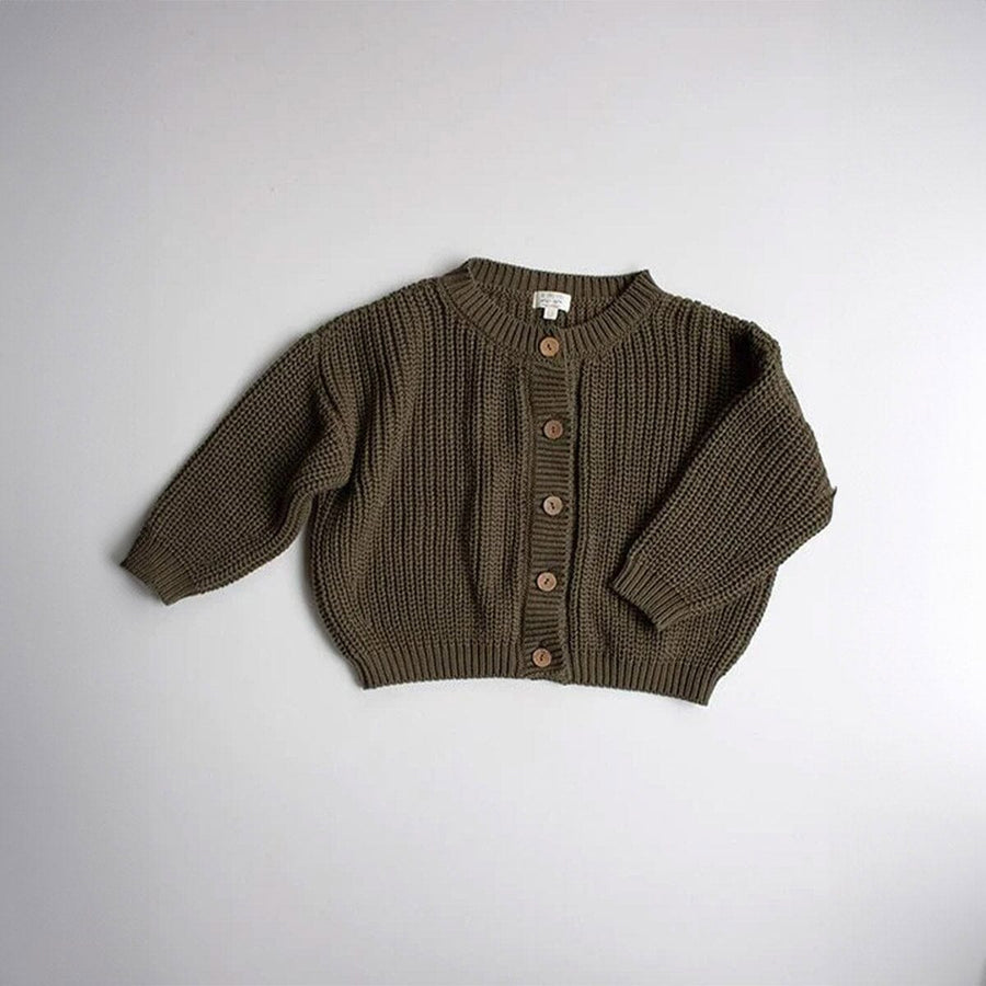 The Chunky Cardigan - Olive Sweaters The Simple Folk 