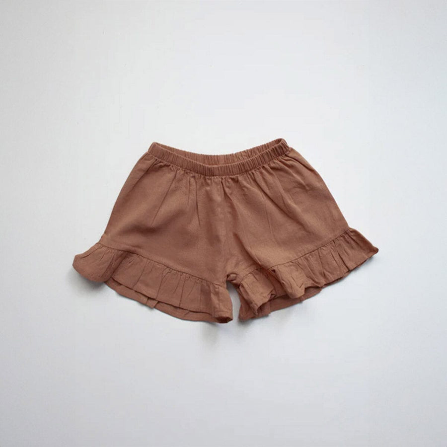 The Frill Linen Short - Cinnamon Shorts The Simple Folk 