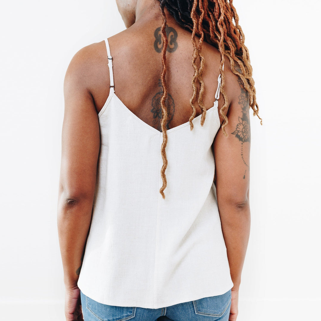 The Cotton/Silk Valencia Tank - White