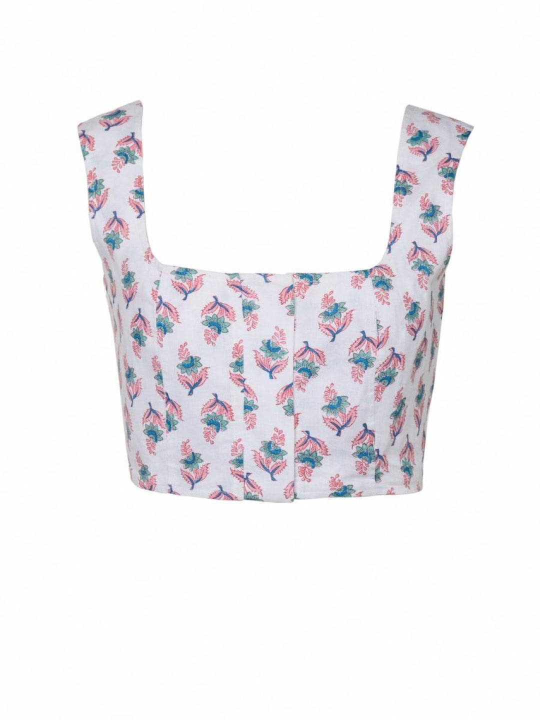 Tia Bralet - Tiny Lotus Pink Teal - Crop Top